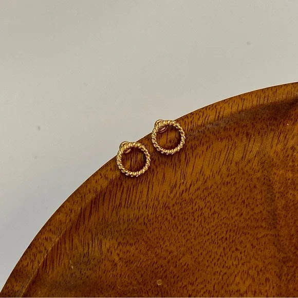 4/$15 Gold Twisted Hoop Small Earrings - Picture 1 of 4